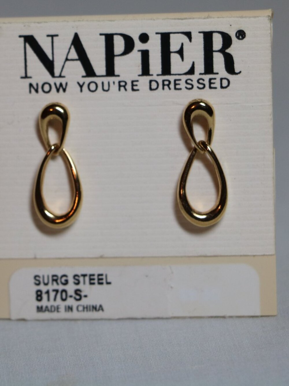 Napier Gold Pierced Dangle Earrings